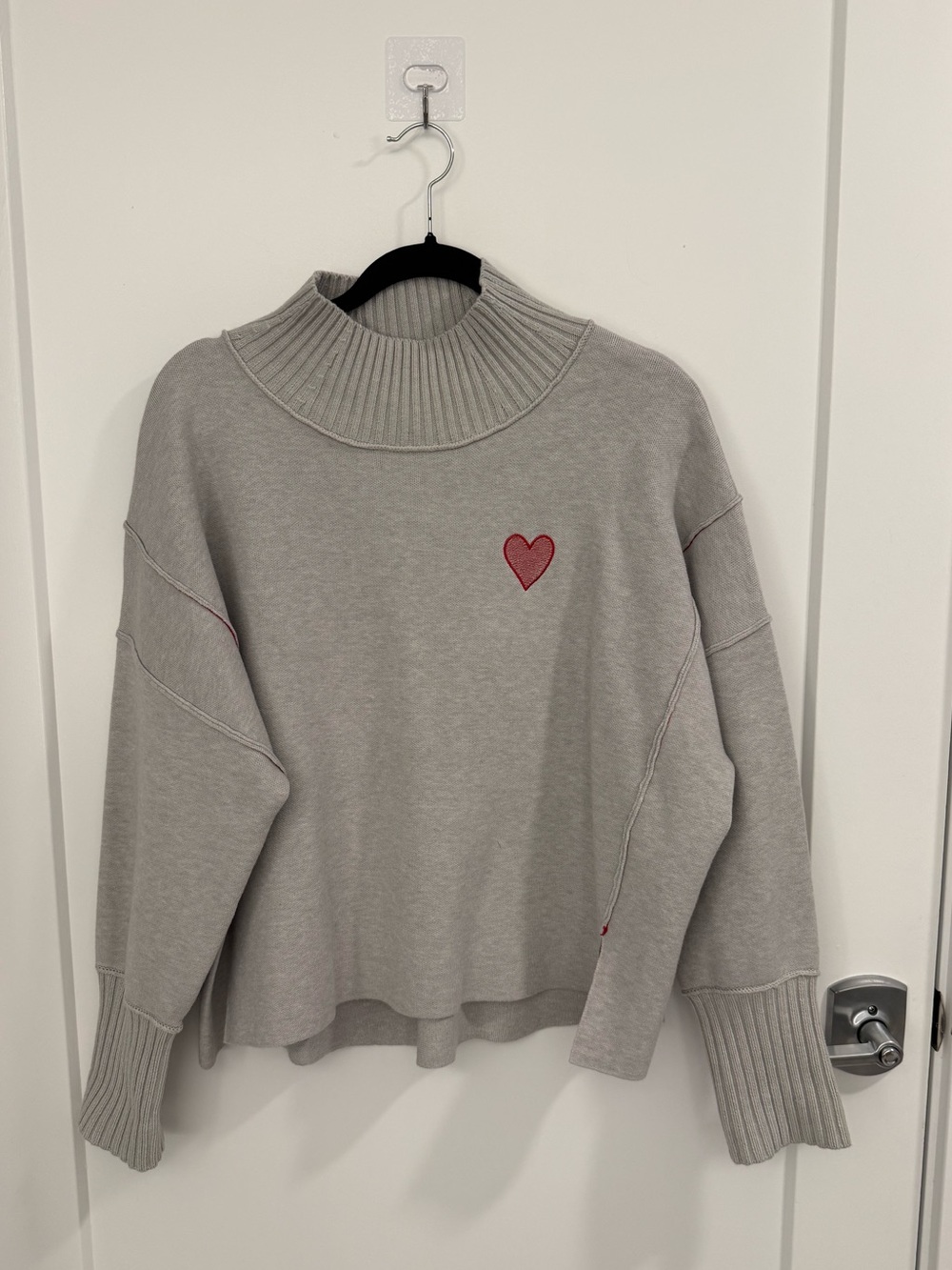 Maeve by Anthro Mock Neck Heart Sweater